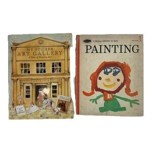 Vintage Whitman Painting Book 1966 + Sticker Art Gallery Kids Craft Mid Century